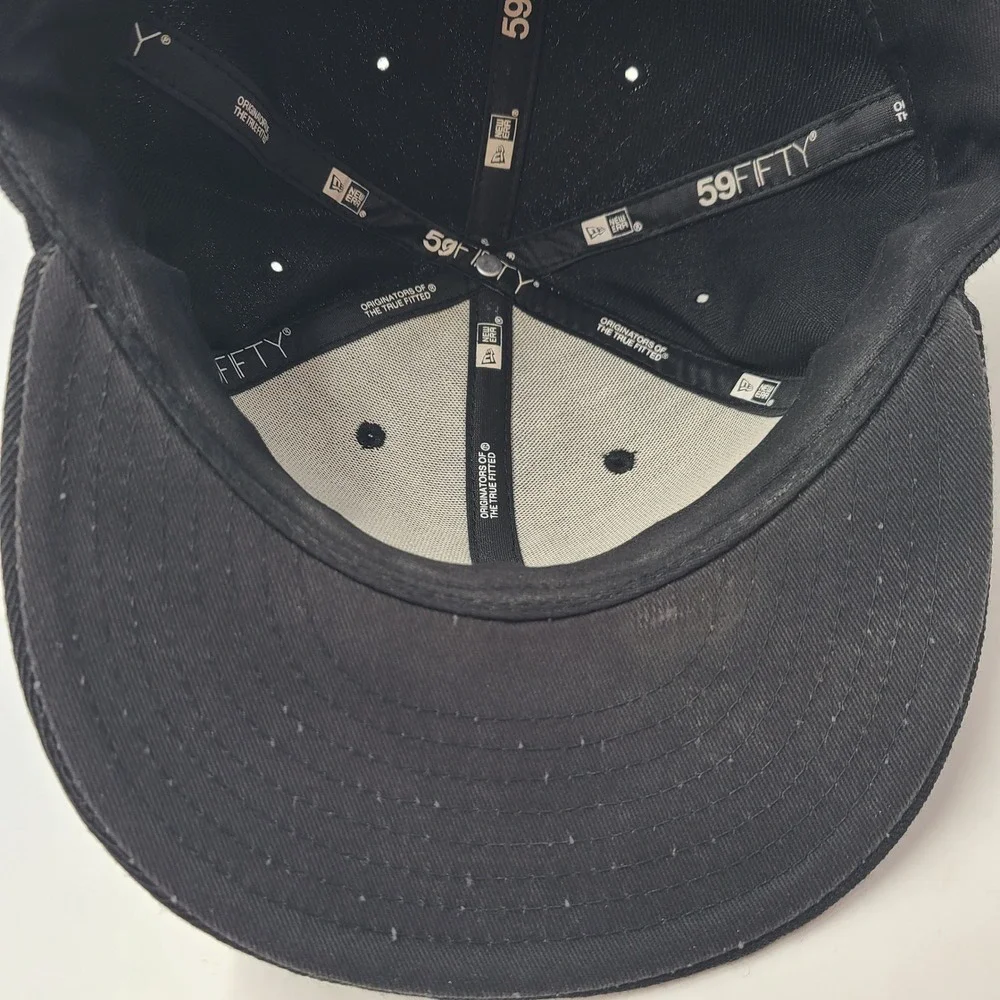 New York Mets Hat‎ Fitted 7 5/8 New Era 59Fifty Black MLB Baseball Logo Wool Men